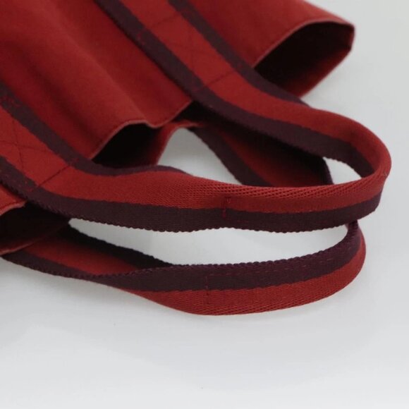 HERMES Fourre Tout cabas Tote Bag Canvas Red Navy Auth bs24477 - Picture 8 of 16